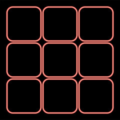Neon panel enter red color vector illustration flat style image