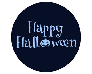 Happy Halloween inscription with pumpkin in the circle vector illustration