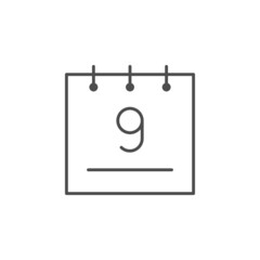 Calendar line icon or schedule concept