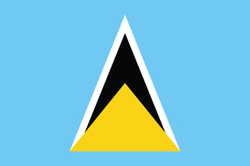 National Saint Lucia flag, official colors and proportion correctly. National Saint Lucia flag. Vector illustration. EPS10. Saint Lucia flag vector icon, simple, flat design for web or mobile app.