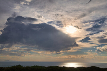 Fototapeta na wymiar Storm clouds over Rincon point in California