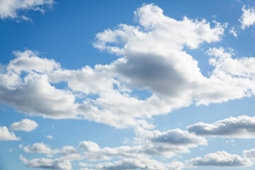 Heavenly clouds, blue sky with clouds background. Sky with clouds weather nature cloud blue. Inspirational concept.