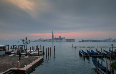 The Basilica of San Giorgio Maggiore in Venice at dawn