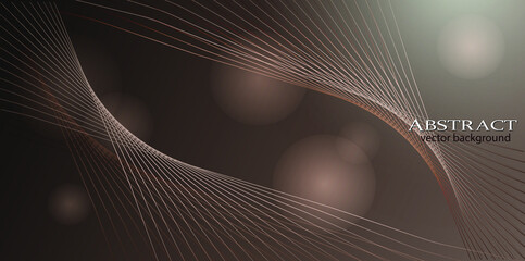 Brown abstract vector background. With reflections of light and a pattern of lines