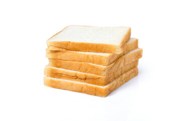 slices of bread isolated on white