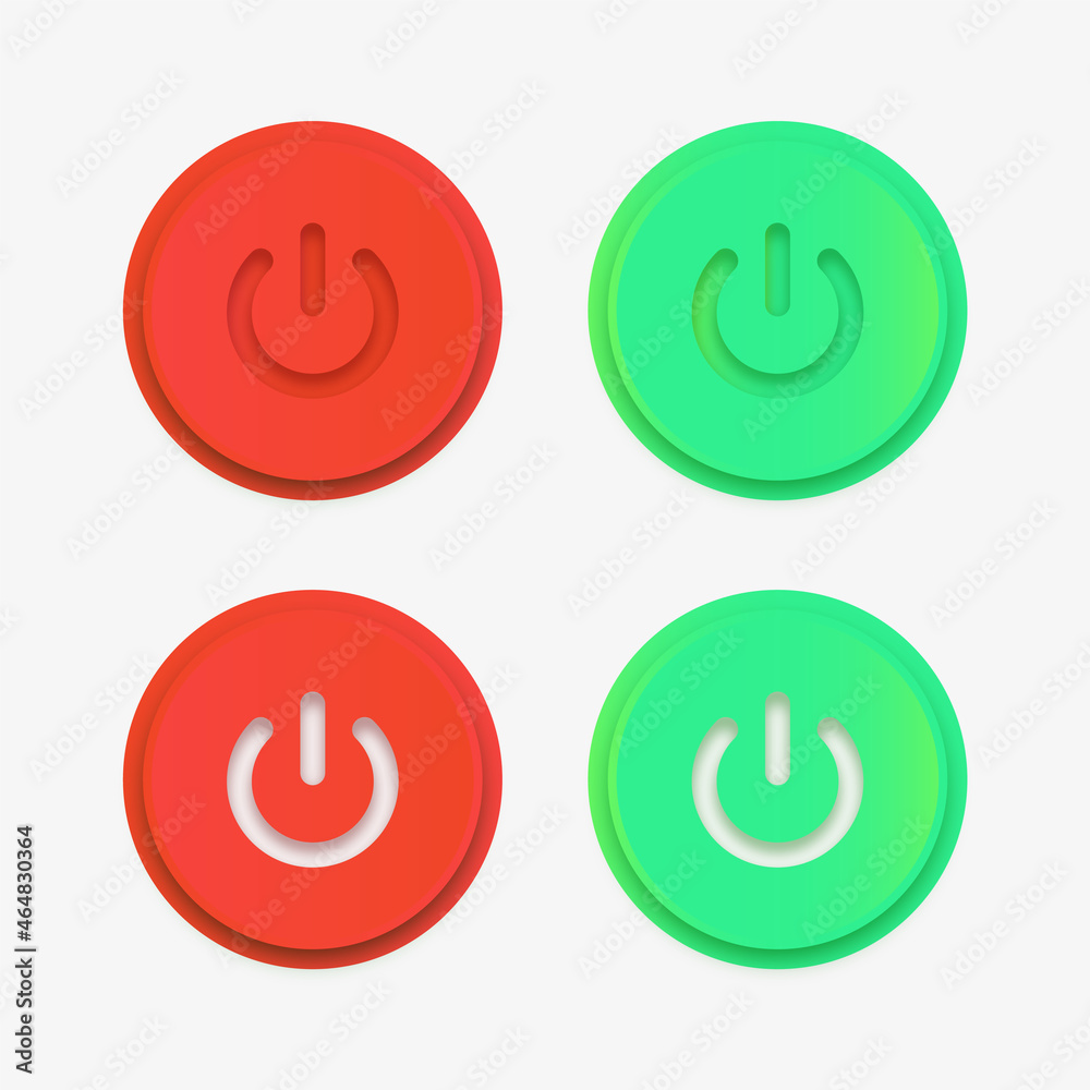 Poster power icon on off buttons