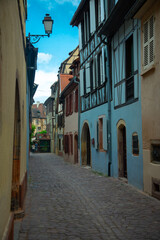 Fototapeta na wymiar Street in the town of Colmar France 