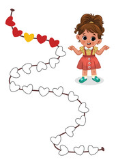 Educational game and painting activity for kids. Vector illustration.
