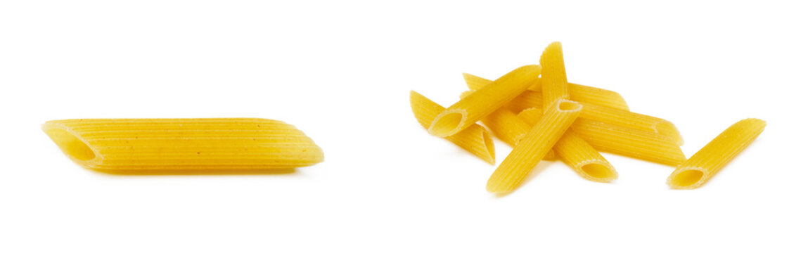Traditional Italian pasta isolated on white background