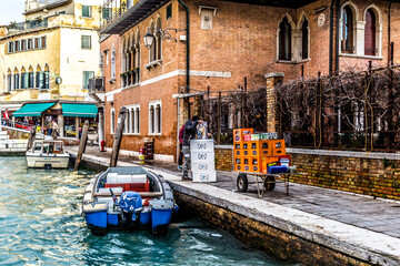 Morning view of the Venice city on the water