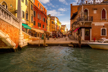 Morning view of the Venice city on the water