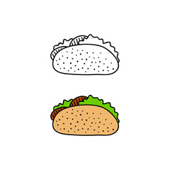 Hand drawn taco.