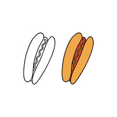 Hand drawn hot dog.