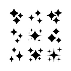 sparkle set icon on white background	

