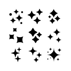 sparkle set icon on white background	


