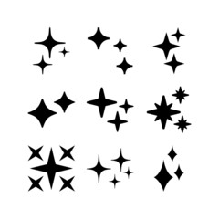 sparkle set icon on white background	

