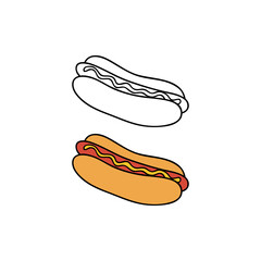 Hand drawn hot dog.