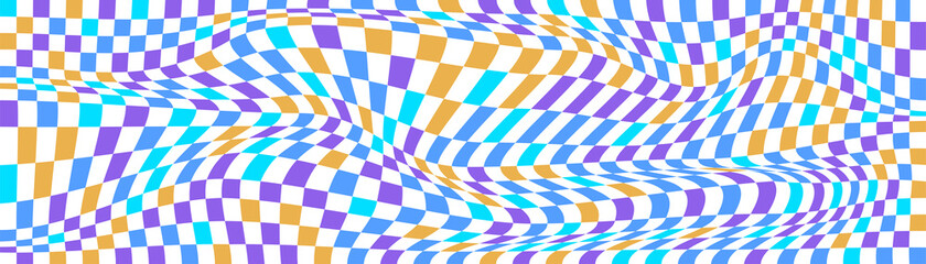 Checkered background with distorted squares