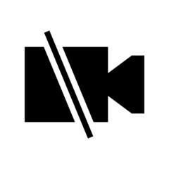 video disable icon on white background	

