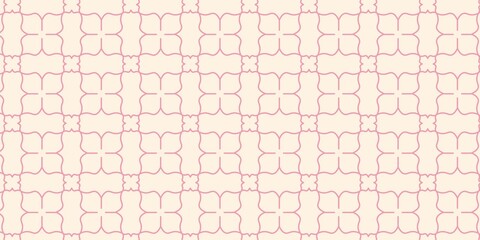 Abstract geometric line seamless pattern pink line on white background. Summer vector design.