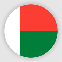 Madagascar Flat Rounded Country Flag button Icon