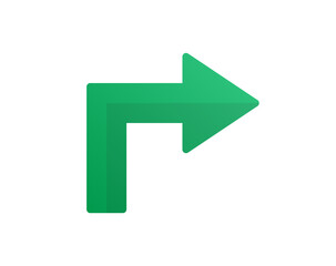 Turn right arrow icon in green color vector illustration.