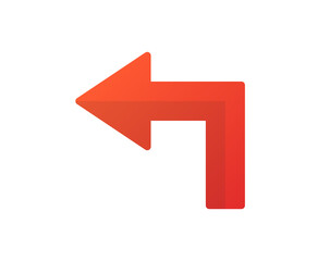 Turn left icon. Left direction arrow vector illustration.