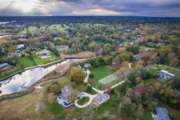 Aerial Drone Landscape of Rumson New Jersey 