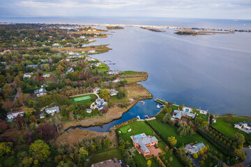 Fototapeta premium Aerial Drone Landscape of Rumson New Jersey 
