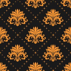 Vector damask seamless pattern background. Elegant luxury texture for wallpapers, backgrounds and page fill.