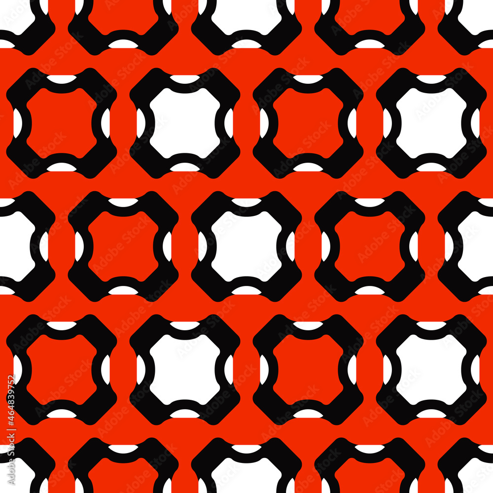 Poster Orange background with tiles abstract shapes. Vector.
