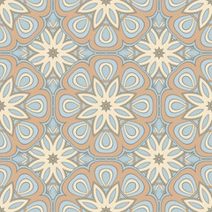 Vector seamless background. Endless colorful texture. Use for design, fashion print, scrapbooking. In soft blue and yellow colors