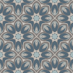 Vector seamless background. Endless colorful texture. Use for design, fashion print, scrapbooking. In blue and brown colors
