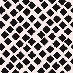 Black simple rhombs pattern. Vector repeated shapes wallpaper.