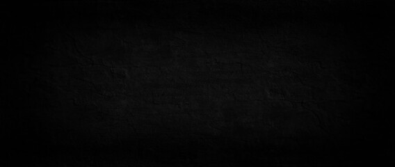 panorama black concrete background wall, abstract grunge loft texture