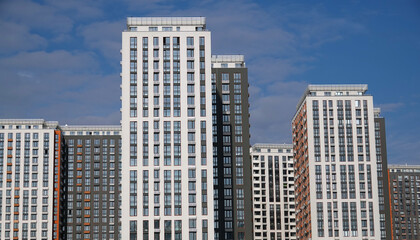 Fototapeta na wymiar Urban high-rise buildings in the new quarter