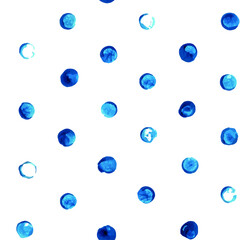 Gradient polka dot pattern. Vector seamless pattern of blue circles. For decoration, paper, textiles, home interior.