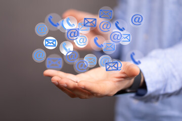 Obraz premium Sending email from a mobile .