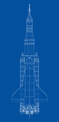Fototapeta na wymiar Rocket carrying space shuttle