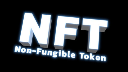 Non-fungible token hologram on virtual digital screen, nft with network circuit and globe