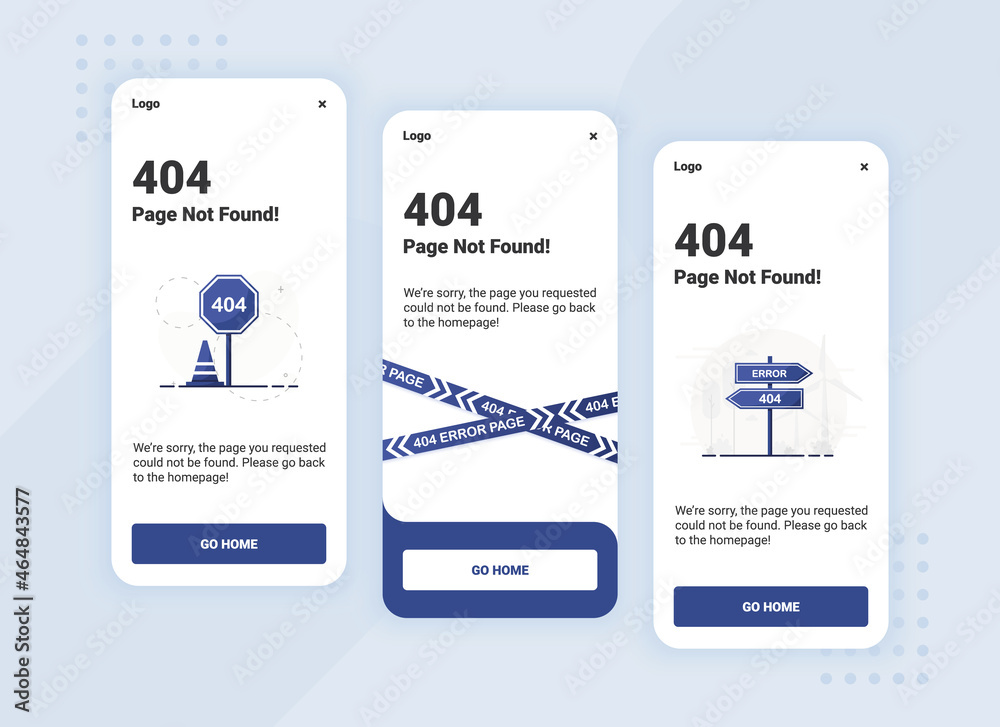 Wall mural 404 error pages. ui web template. page not found. mobile app