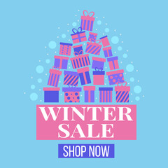 Winter Sale Baner Presents Holiday Marketing illustration 01
