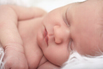 newborn girl sleeping