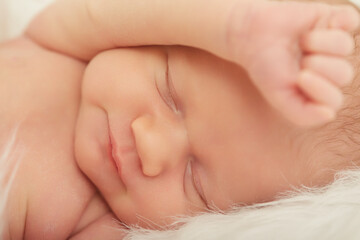 newborn girl sleeping
