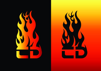Fire CD Letter Logo And Icon Design Template