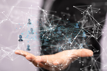 videoconference group of people talking in social network