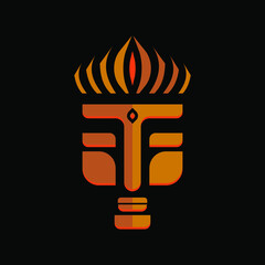 Modern, Minimalist, Professional Geometric Buddha face Logo Illustration