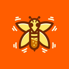 Modern, Flat, Minimalist, Cartoon Bees Medical And Health Care Logo Vector Illustration