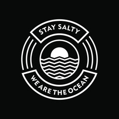 odern, Abstract Geometric, Inspirational Ocean Waves Lifestyle T-shirt Emblem Design Illustration