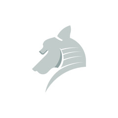 Modern, Minimalist Mecha Dog Head Silhouette Vector Logo Illustration